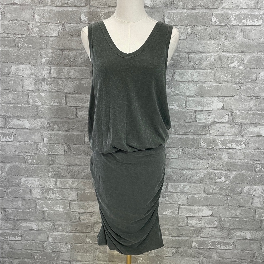 Sundry Olive Green Ruched Side
Sleeveless Dress